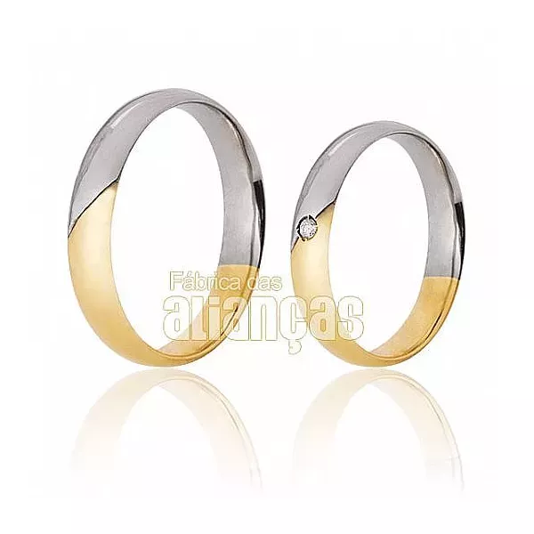 Alianças De Casamento Em Ouro - FA-155-V - Fábrica das Alianças