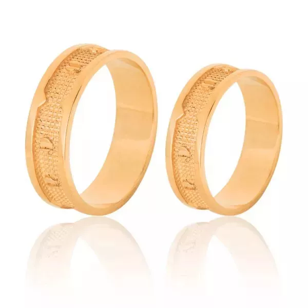 Aliança De Casamento Em Ouro Rose - FA-635-R-10K - Fábrica das Alianças
