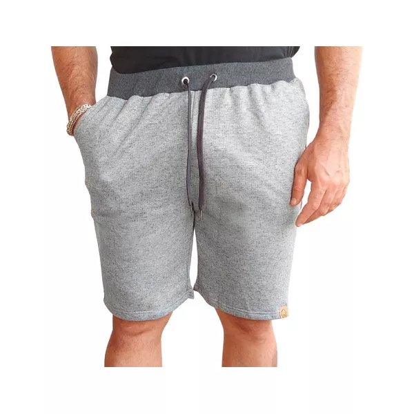 Bermuda Masculina Moletom Leve Com Elástico Cordão Ajustável Cinza/Grafite