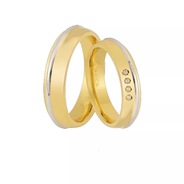 Aliança Em Ouro 18k Com Diamantes - AE-434 - Alianças Exclusivas