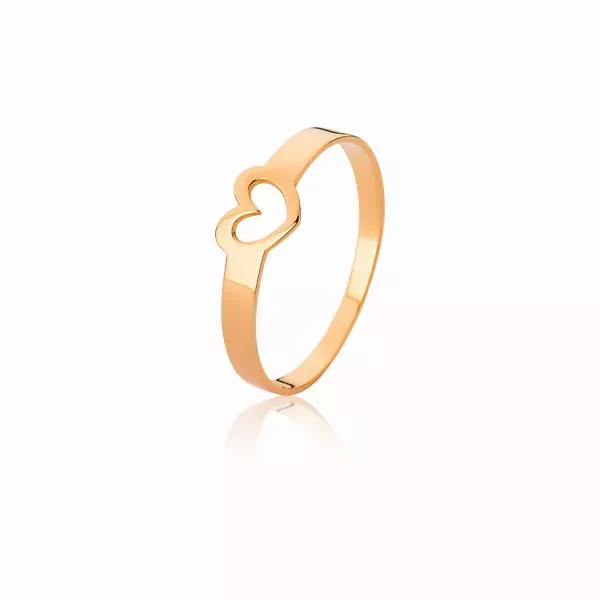 Anel De Coração Vazado Em Ouro Rose 18k - AE-A-05-R - Alianças Exclusivas