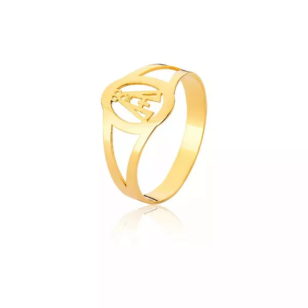 Anel De Nossa Senhora De Aparecida Em Ouro 18k - AE-A-01 - Alianças Exclusivas
