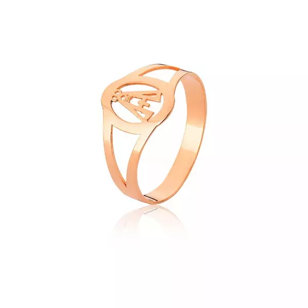 Anel De Nossa Senhora De Aparecida Em Ouro Rose 18k - AE-A-01-R - Alianças Exclusivas