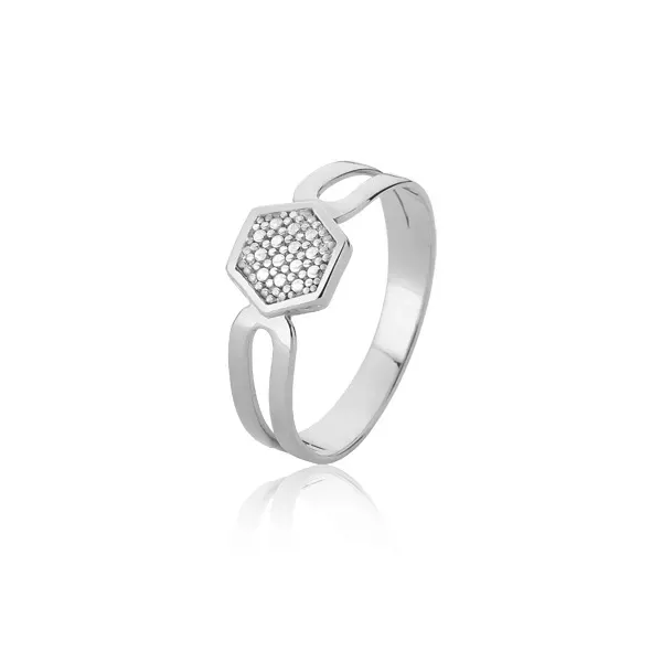 Anel Delicado De Ouro Branco 18k - AE-A-10-B - Alianças Exclusivas