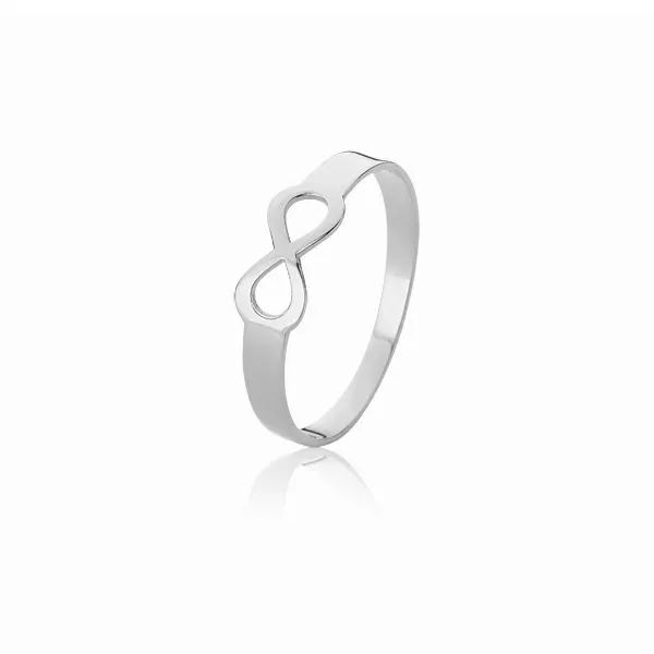 Anel Do Infinito Em Ouro Branco 18k - AE-A-03-B - Alianças Exclusivas