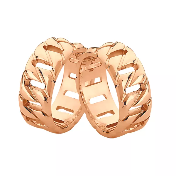 Alianças de Elos de Ouro Rose 10k - A-JN-528-R - Alianças Exclusivas