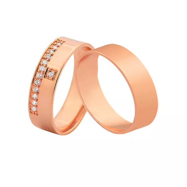 Aliança de Ouro Rose 10k