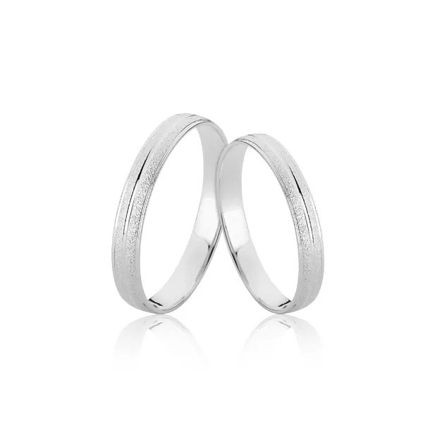 Aliança em Ouro Branco 10K - A-D-84-B - Alianças Exclusivas