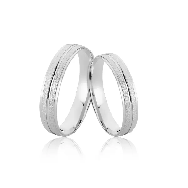Aliança em Ouro Branco 10K - A-D-88-B - Alianças Exclusivas