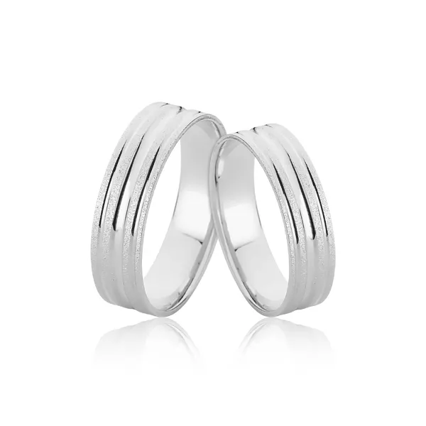Aliança em Ouro Branco 10k - A-D-89-B - Alianças Exclusivas
