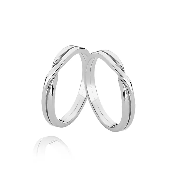 Aliança em Ouro Branco 10k - A-MJ-08-B - Alianças Exclusivas