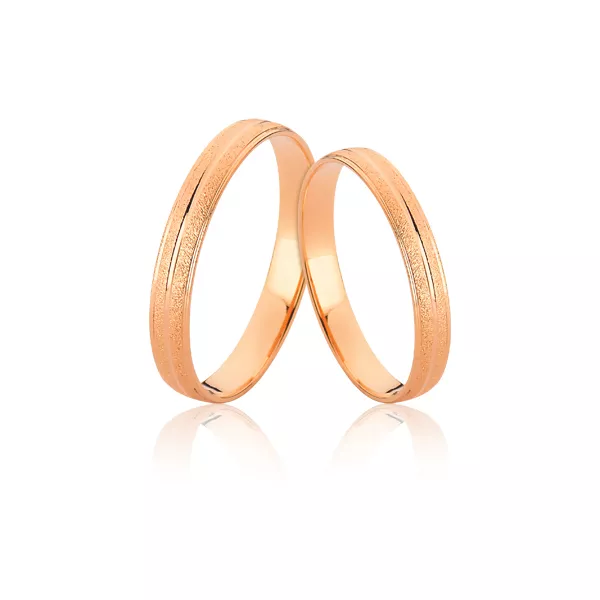 Aliança em Ouro Rose Diamantada 10k - A-D-84-R - Alianças Exclusivas
