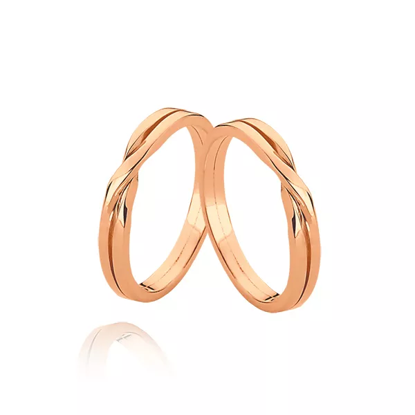 Aliança em Ouro Rose 10K - A-MJ-08-R - Alianças Exclusivas