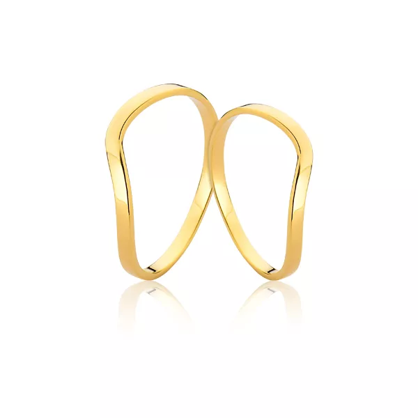 Aliança Torta em Ouro 10k - A-L-MJ-04 - Alianças Exclusivas
