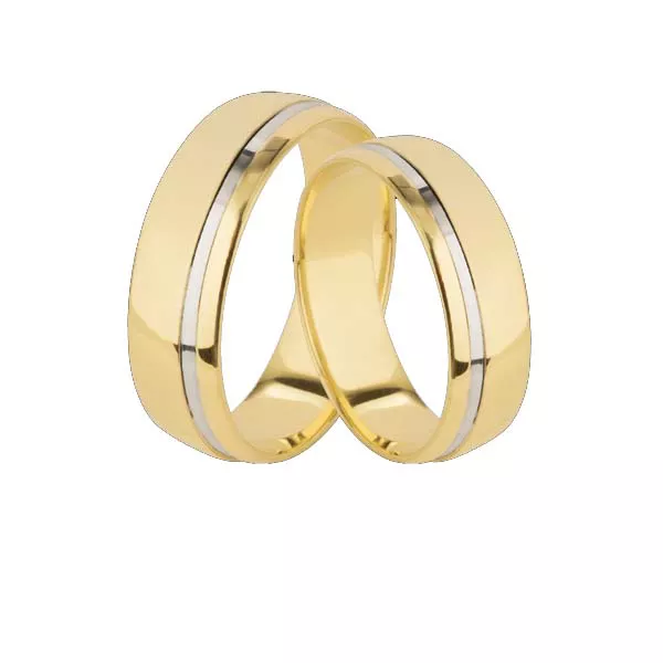 Alianças Para Bodas De Prata 10K - A-FF-58 - Alianças Exclusivas
