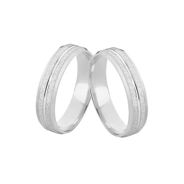 Aliança Ouro Branco 10K Diamantada - AE-2405-10k-B - Alianças Exclusivas