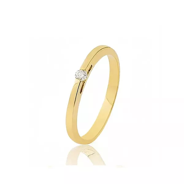 Anel De Noivado Em Ouro Com Diamante - AE-S-01 - Alianças Exclusivas