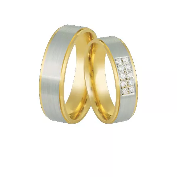 Alianças De Bodas De Ouro 18k Com Diamantes - AE-351 - Alianças Exclusivas
