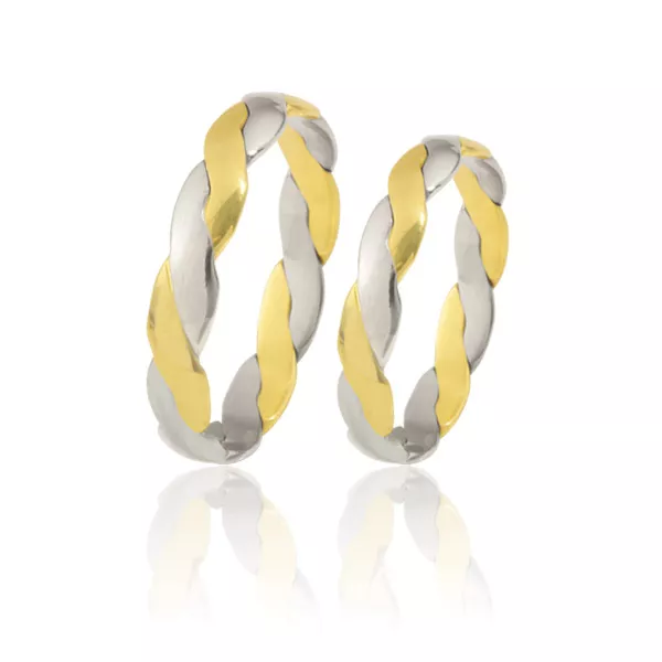 Alianças Trançada 2 Cores Em Ouro 18k - AE-333 - Alianças Exclusivas
