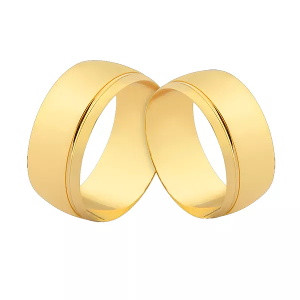 Alianças De Ouro 10K Com Friso - A-CM-174-10K - Alianças Exclusivas