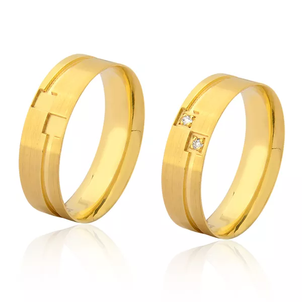 Alianças De Ouro Personalizadas 10k - A-JN-390 - Alianças Exclusivas