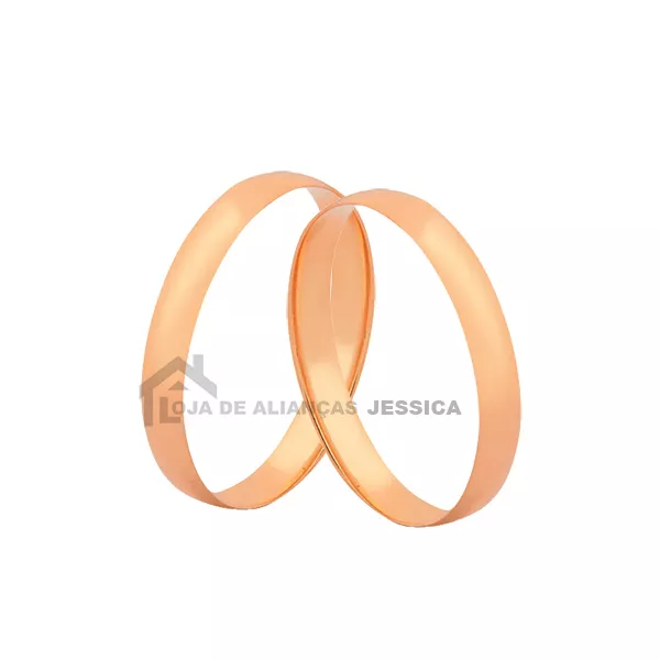 Alianças Tradicionais De Ouro Rosé 18k - L-CM-26-R - Alianças Exclusivas