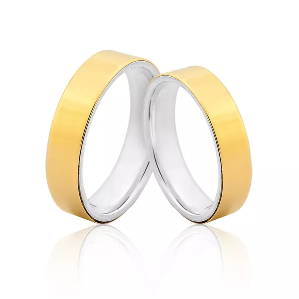 Alianças de Prata e Ouro com Entrega Rápida - A-AG-3001-10k - Alianças Exclusivas