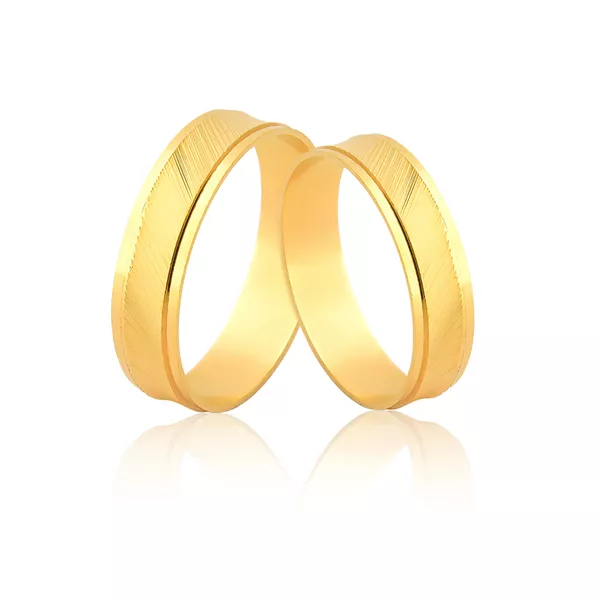 Alianças De Ouro Trabalhadas - A-JE-577 - Alianças Exclusivas