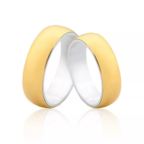 Alianças em Prata com Ouro - A-AG-3007-10K - Alianças Exclusivas