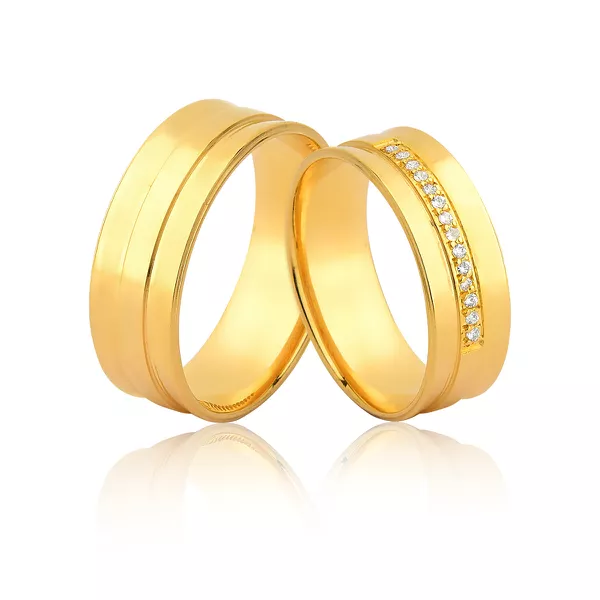 Alianças Personalizada Em Ouro 18k - A-JN-485 - Alianças Exclusivas