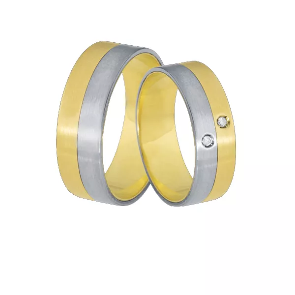 Aliança Em Ouro 18k 2 Cores - AE-CB-80 - Alianças Exclusivas