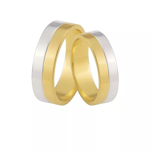 Aliança Em Ouro 18k 2 Cores - AE-E-60 - Alianças Exclusivas