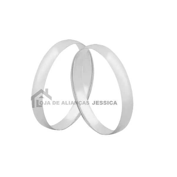 Alianças Tradicionais De Ouro Branco 18k - L-CM-26-B - Alianças Exclusivas