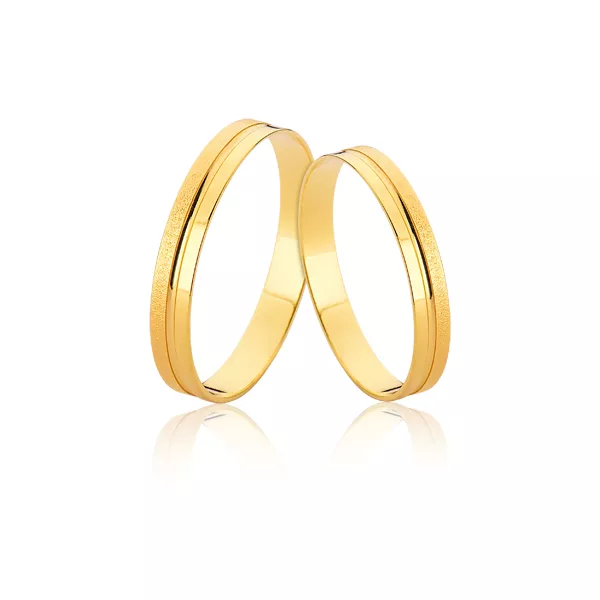 Aliança Diamantada em Ouro 18K - L-D-80 - Alianças Exclusivas