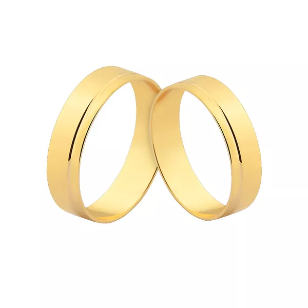 Par De Alianças De Ouro 18k Retas - A-J-265 - Alianças Exclusivas