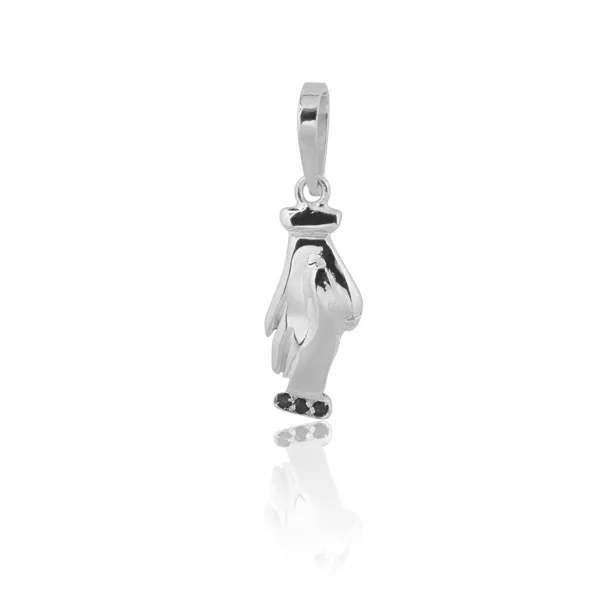 Pingente de Formatura em Ouro Branco Relações - AE-P-32-B - Alianças Exclusivas