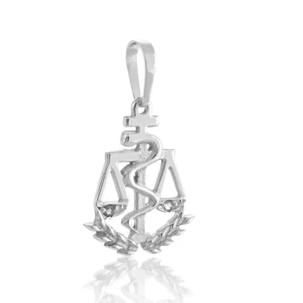 Pingente Formatura em Ouro Branco Nutrição - AE-P-49-B - Alianças Exclusivas