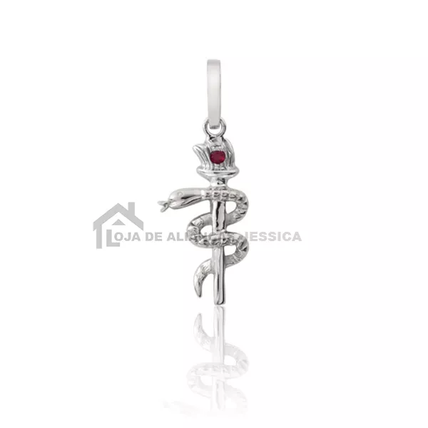 Pingente de Formatura em Prata Odontologia - L-AG-P-04 - Alianças Exclusivas