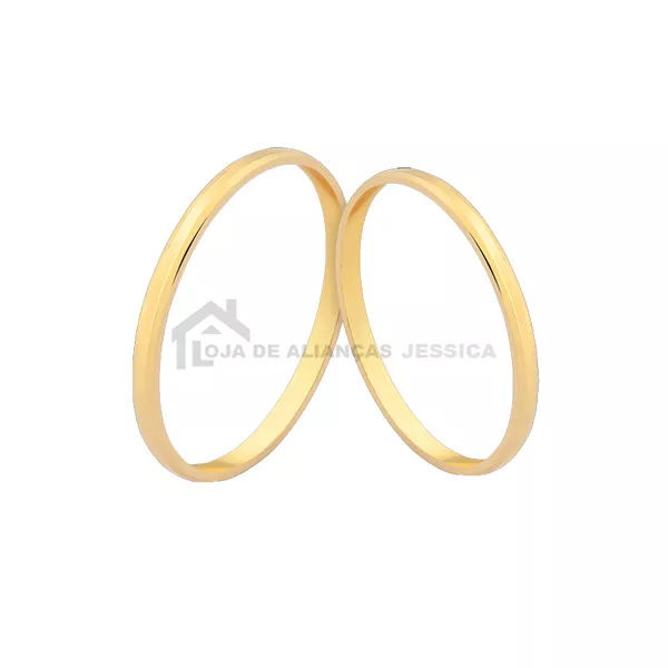 Alianças ouro 10k 1,50mm Delicada - A-JC-15 - Alianças Exclusivas