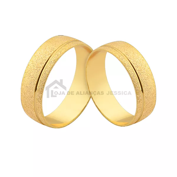 Alianças Foscas De Ouro 10K - A-CM-149 - Alianças Exclusivas