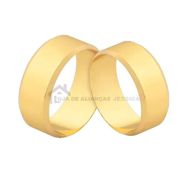 Par De Alianças De Ouro 10K - A-J-583 - Alianças Exclusivas