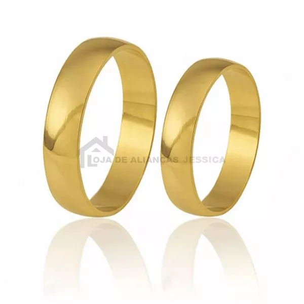 Par de Alianças Leve De Ouro 10K - A-CM-46 - Alianças Exclusivas