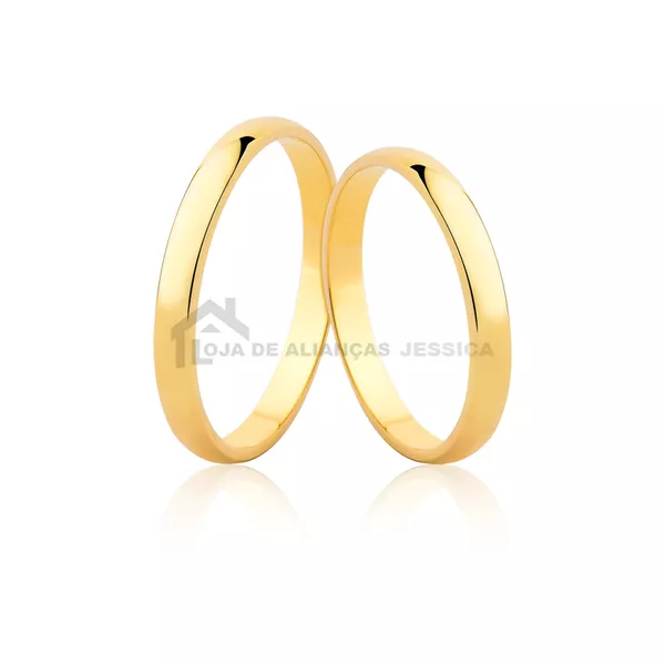 Par de Alianças Tradicional ouro 10k - A-CM-25 - Alianças Exclusivas