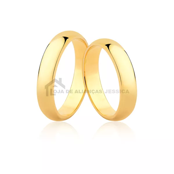 Alianças De Ouro Abauladas - L-CM-42 - Alianças Exclusivas