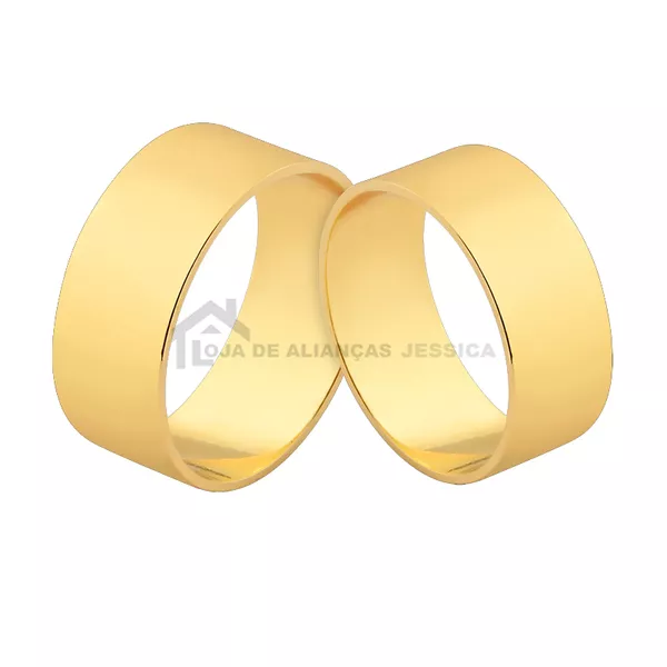 Par De Alianças De Ouro Retas - L-J-200 - Alianças Exclusivas