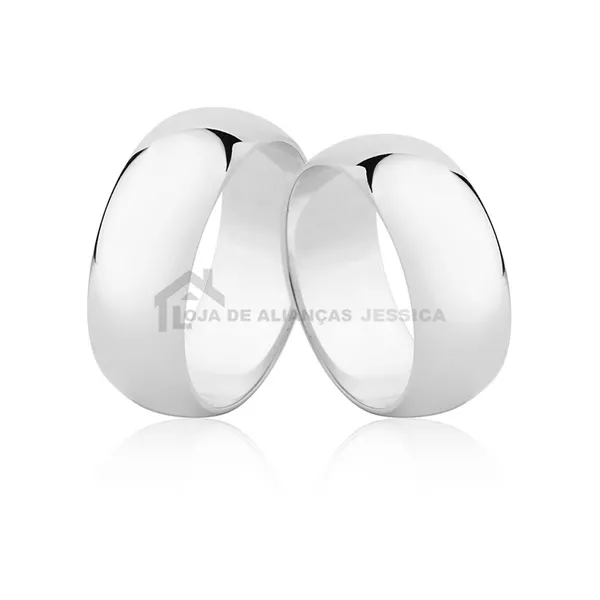 Par De Alianças Largas De Ouro Branco 18k - L-CM-75-B - Alianças Exclusivas