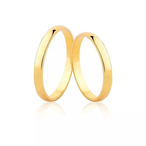 Par De Aliança Tradicional ouro 18k - L-CM-25 - Alianças Exclusivas