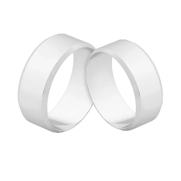 Par De Alianças De Ouro Branco 18k - L-J-583-B - Alianças Exclusivas