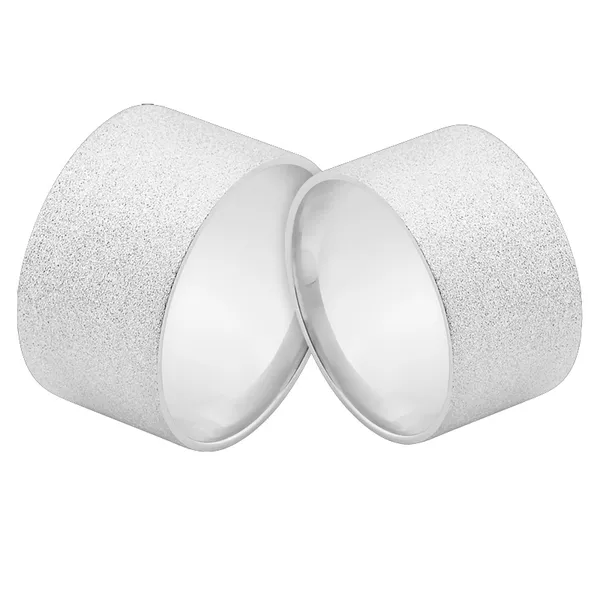 Par De Alianças Pesadas Em Ouro Branco - L-J-545-B - Alianças Exclusivas
