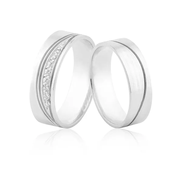 Alianças Personalizadas Com Pedras - L-JN-492-B - Alianças Exclusivas